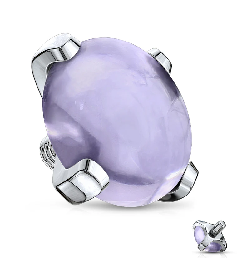 14G Purple Glass Threaded End