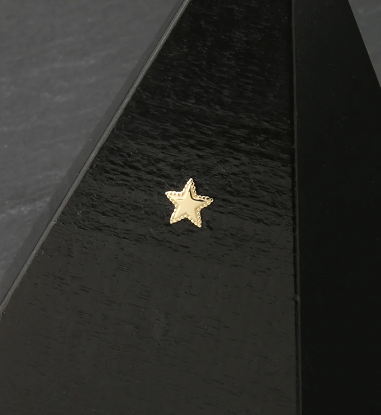 14kt Gold Beaded Star Threadless Top - Image 2