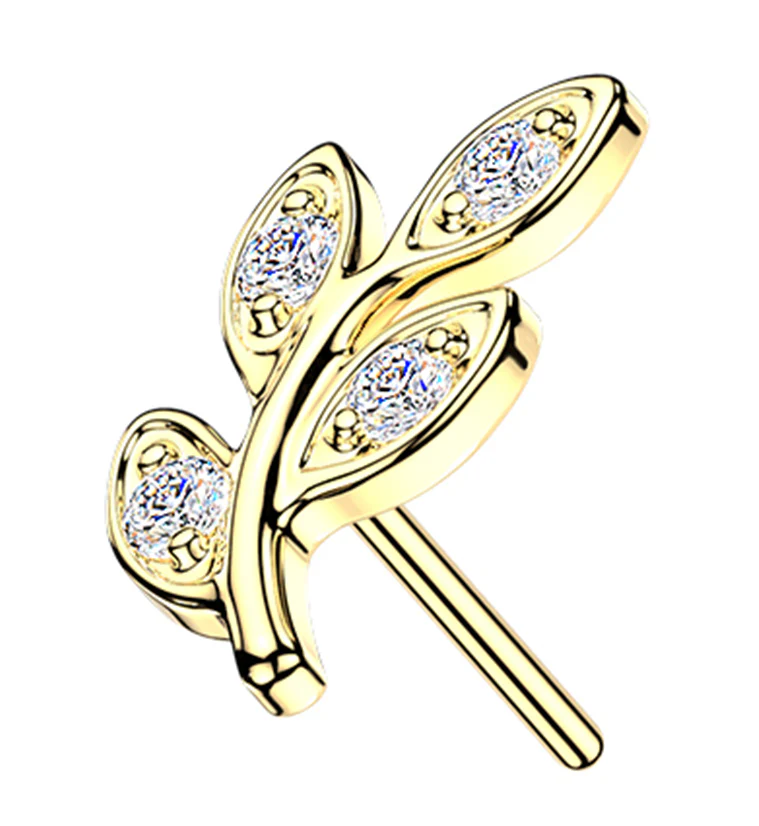 14kt Gold Bough Lab Grown Diamond Threadless Top