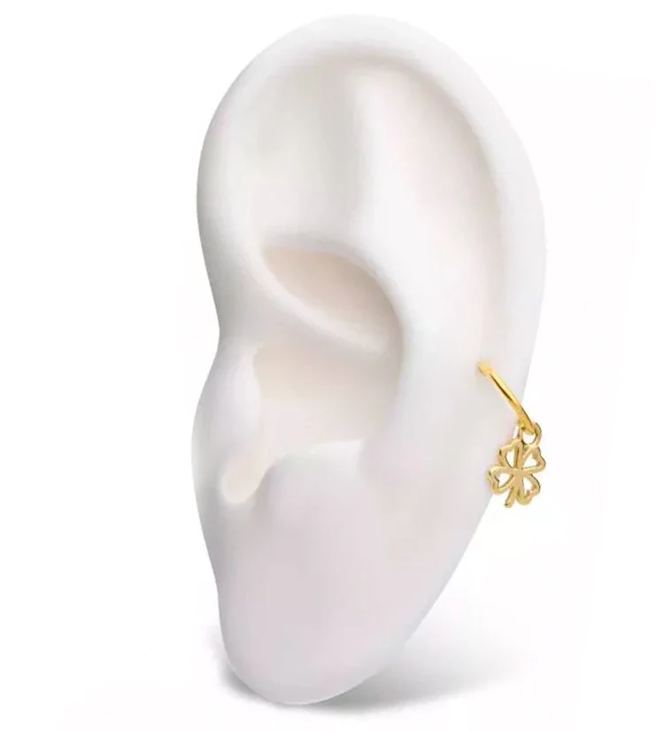 14kt Gold Clover Dangle Charm - Image 3