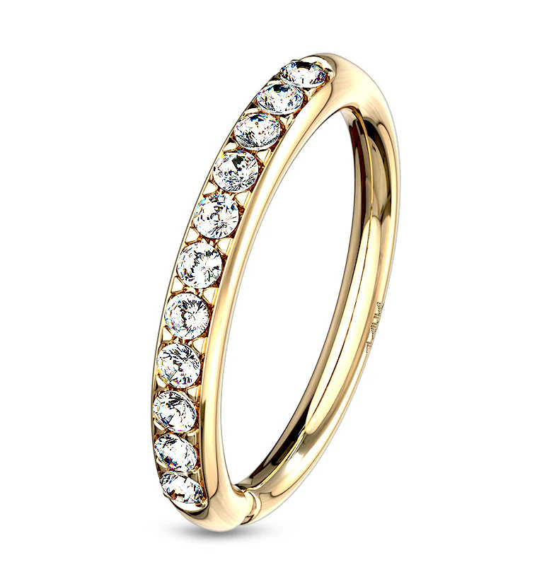 14kt Gold CZ Edge Seamless Hoop Ring