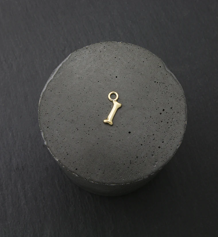 14kt Gold Dog Bone Charm - Image 2