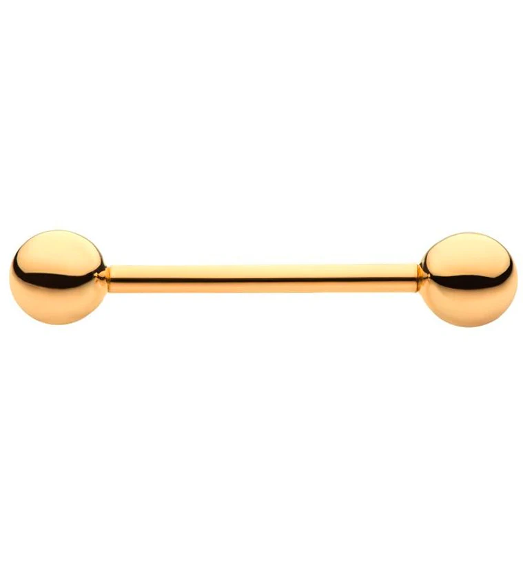 14kt Gold Dual Internally Threaded Straight Barbell
