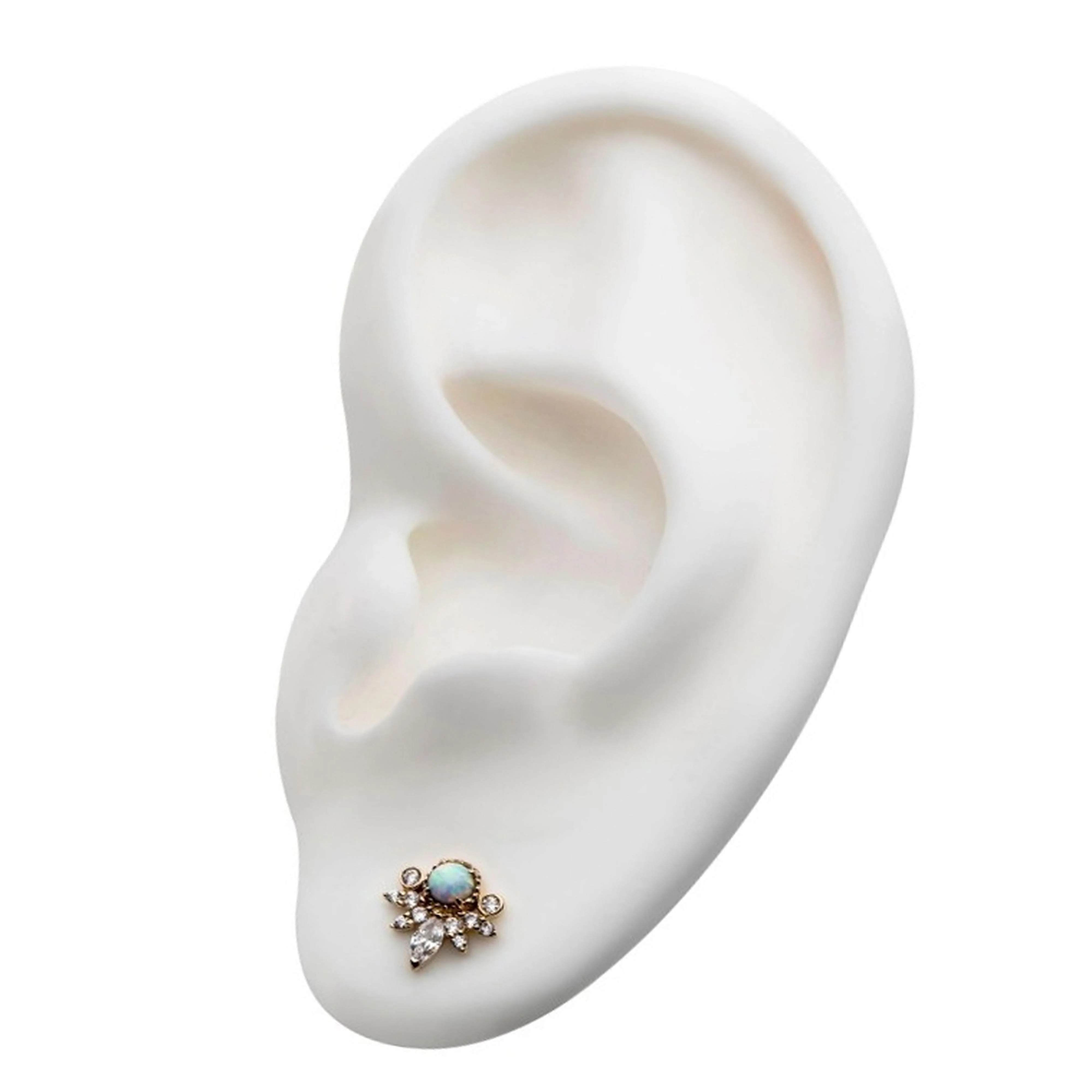 14kt Gold Empress Opalite Threadless Top - Image 3