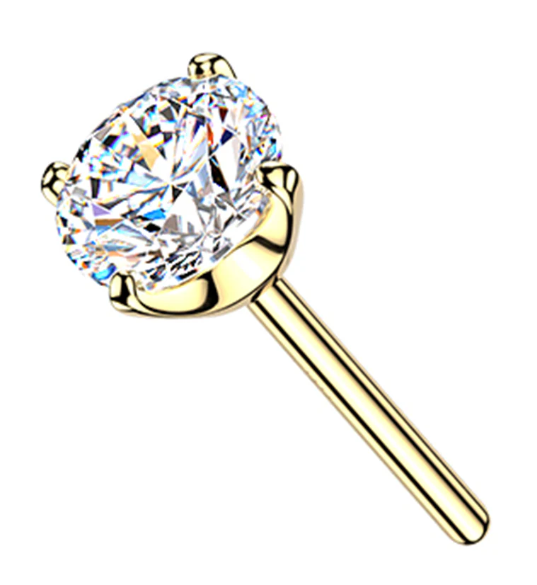 14kt Gold Lab Grown Diamond Threadless Top