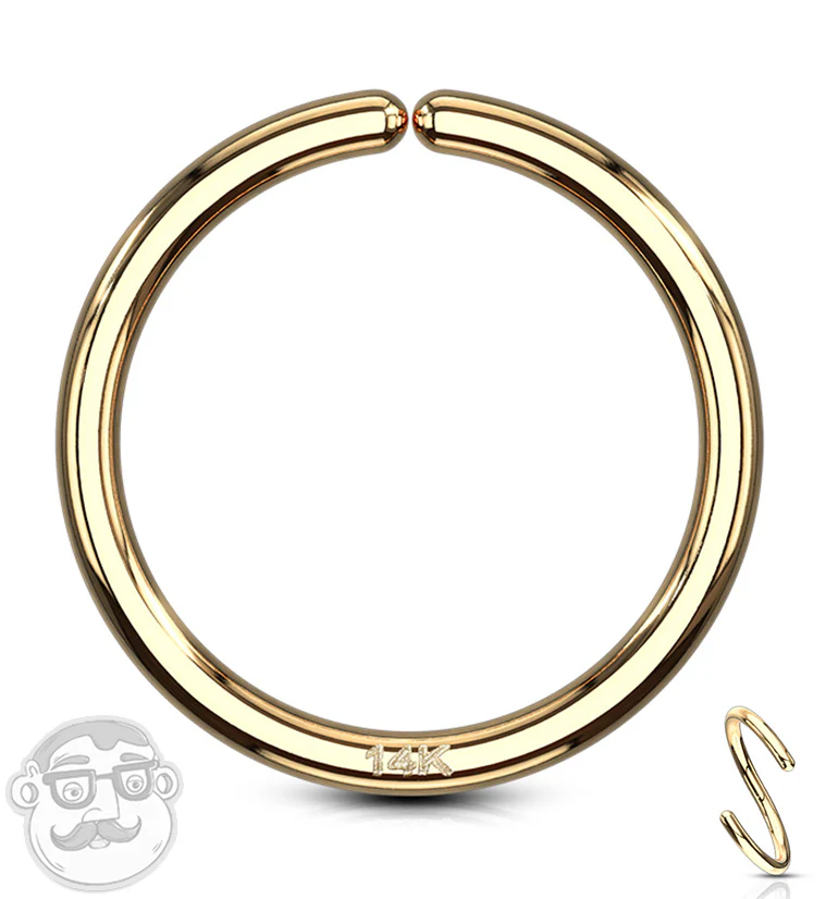 14kt Gold Seamless Hoop Ring - Image 3