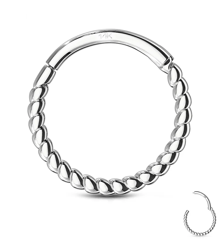 14kt White Gold Twine Hinged Segment Ring