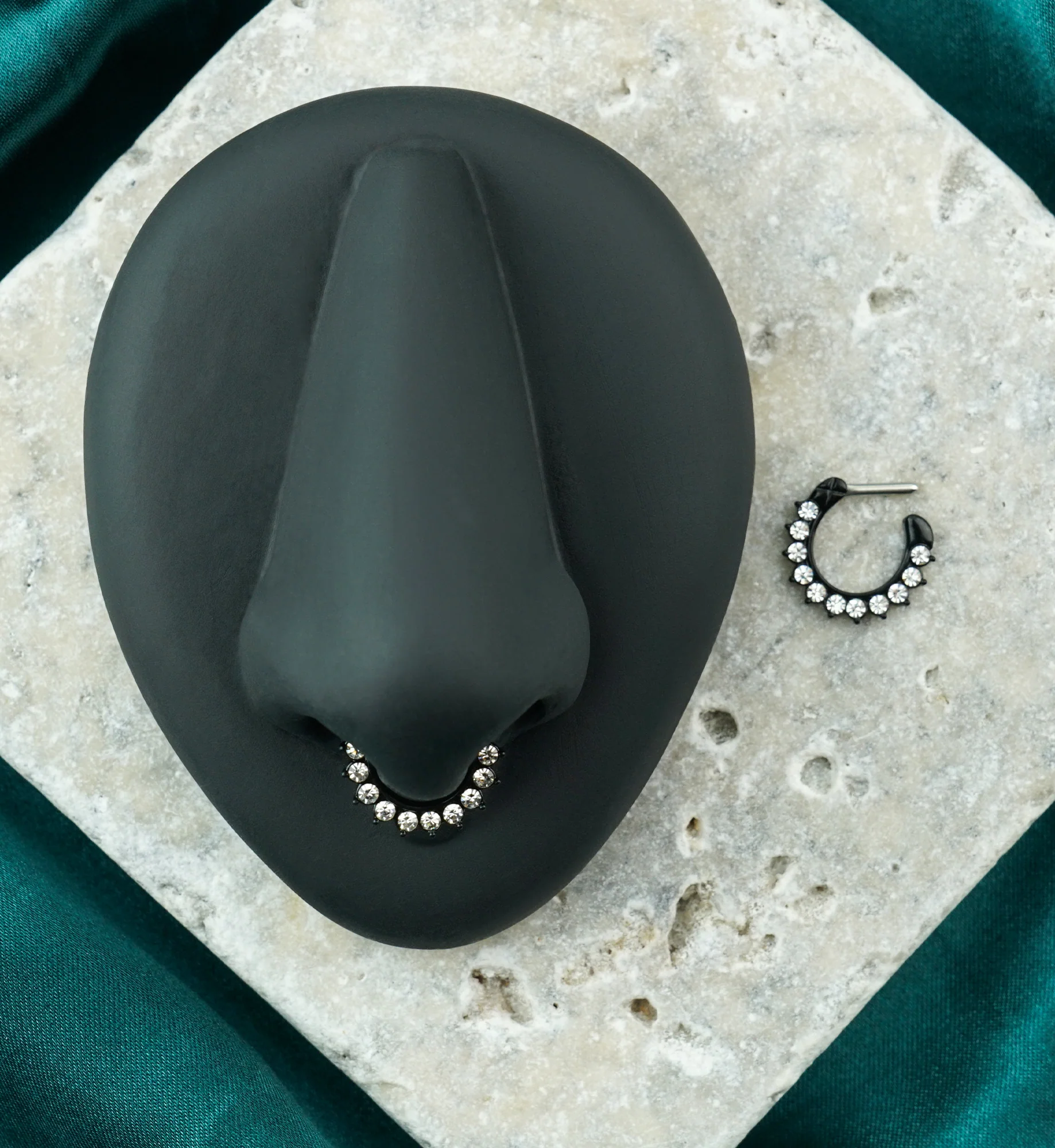 16G Clear CZ GemBlank PVD Hinged Clicker - Image 2
