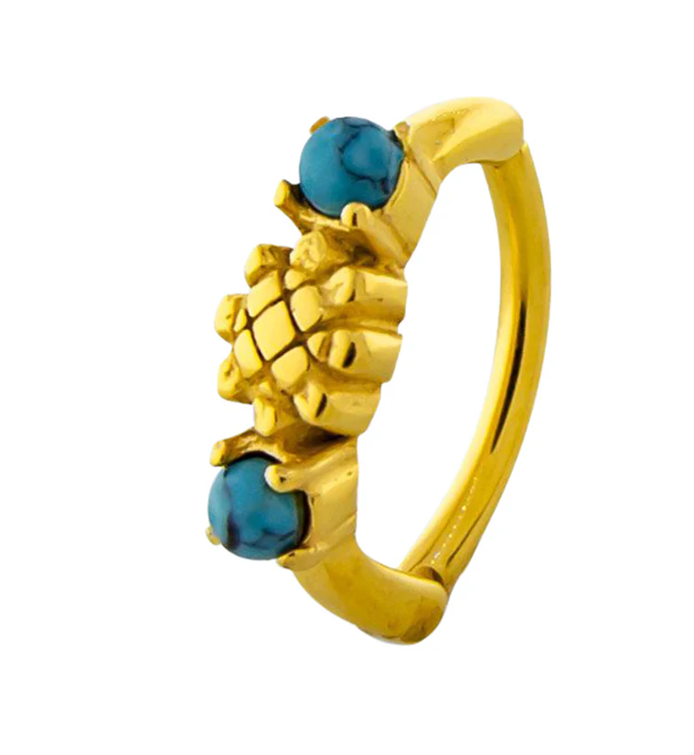 16G Gold PVD Flower Cab Rook Clicker - Image 2