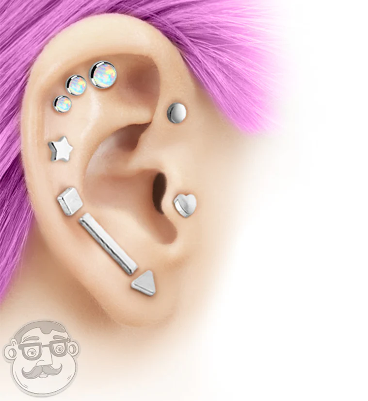 16G Star Top Internally Threaded Flat Back Steel Post - Image 2