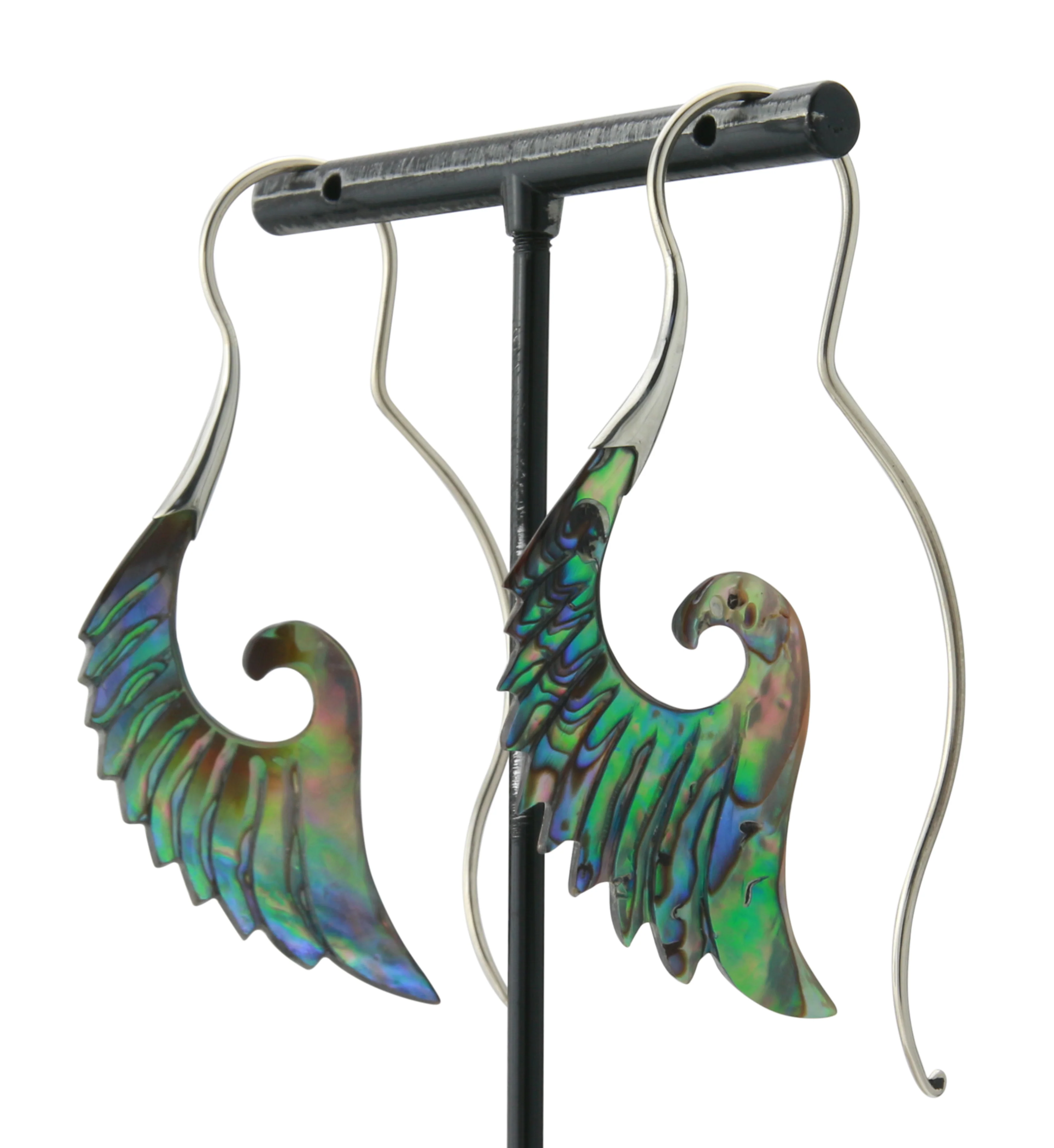 18G Cherub Wing White Brass Abalone Hangers / Earrings - Image 5