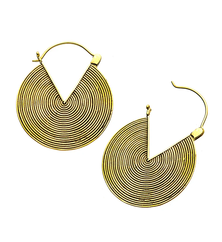 18G Circinate Brass Earrings - Image 2