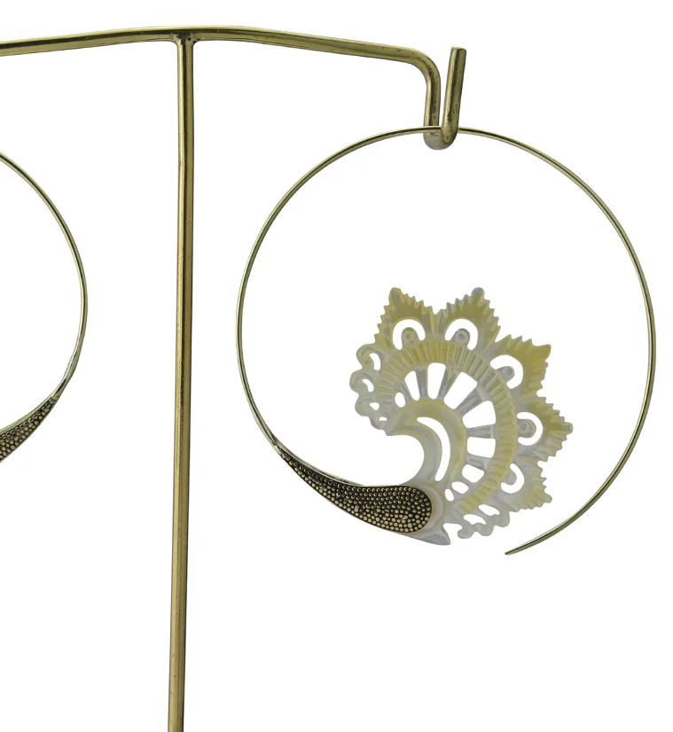 18G Florid Brass MOP Hangers / Earrings - Image 3
