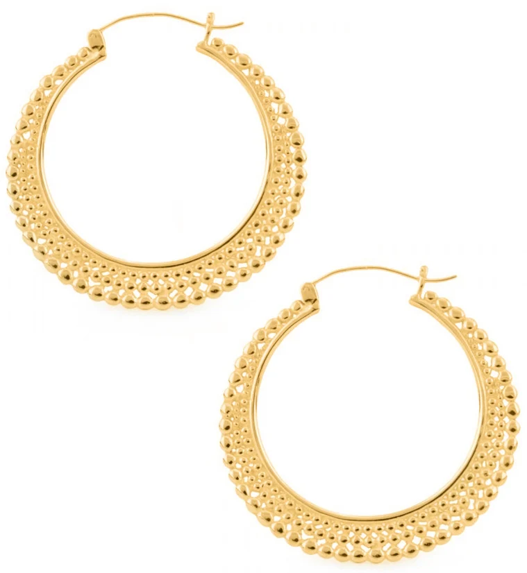 18G Rosary Hoop Earrings - Hangers