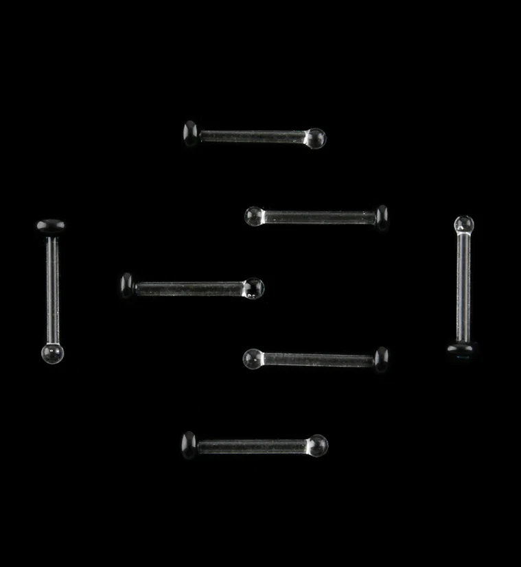 20G Black Top Glass Nosebone