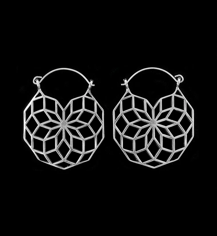 20G Geometric Flower Brass Hangers - Earrings