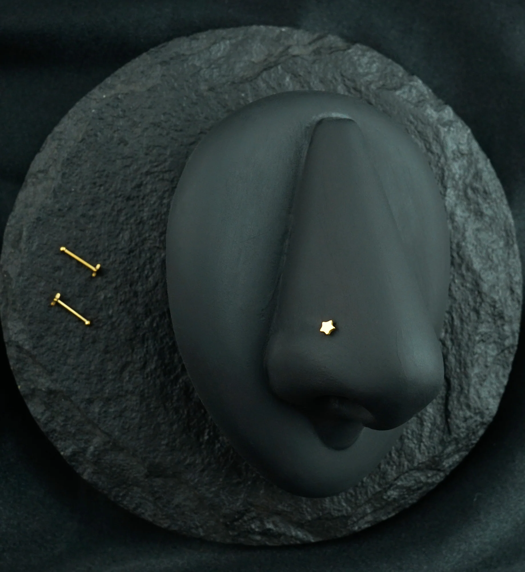 20G Golden Star Top Stainless Steel Nosebone - Image 2