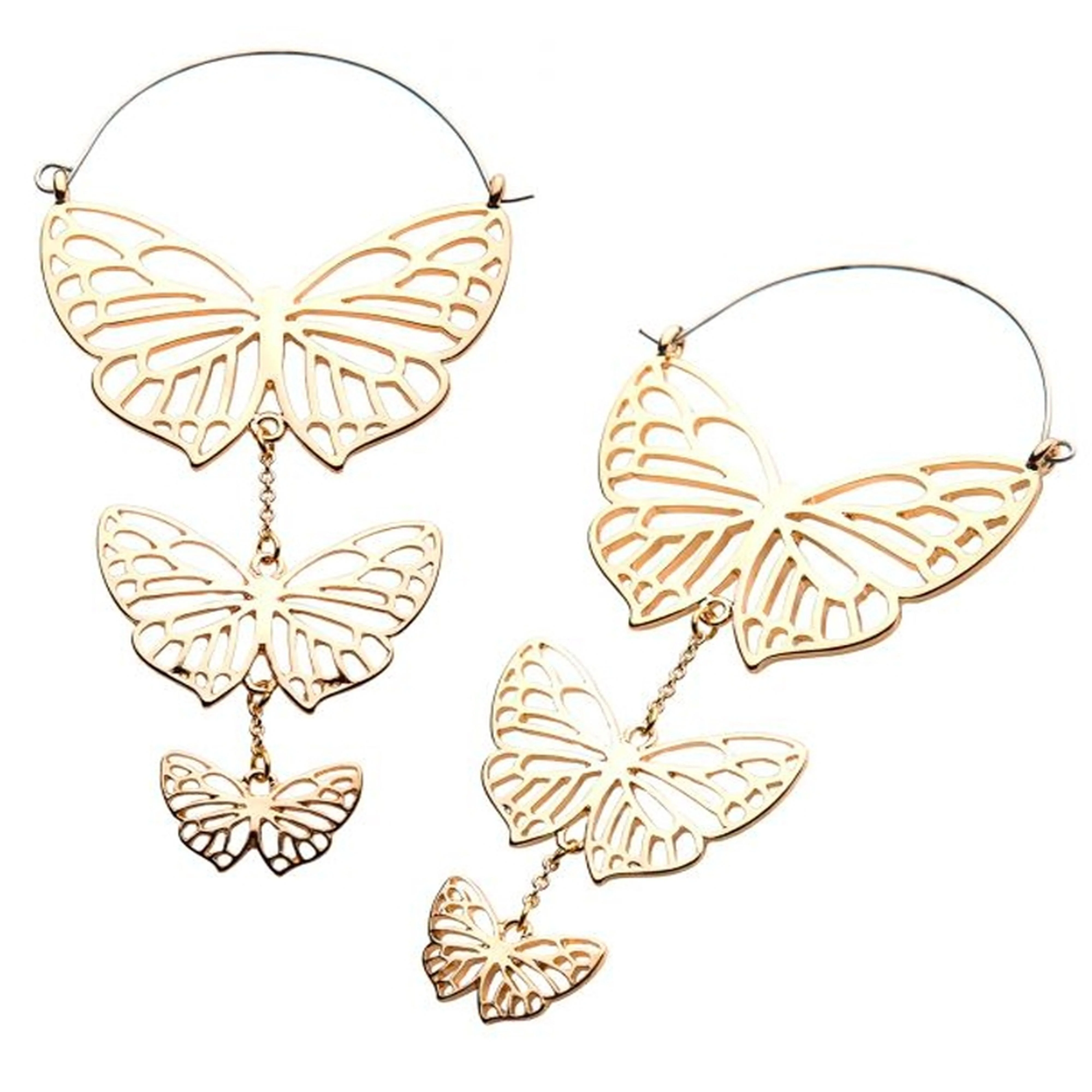20G I've Got Butterflies Plug Hoops