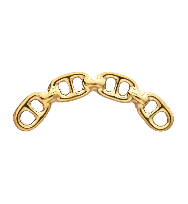 24kt Gold PVD Pop Tab Chain Titanium Threadless Top