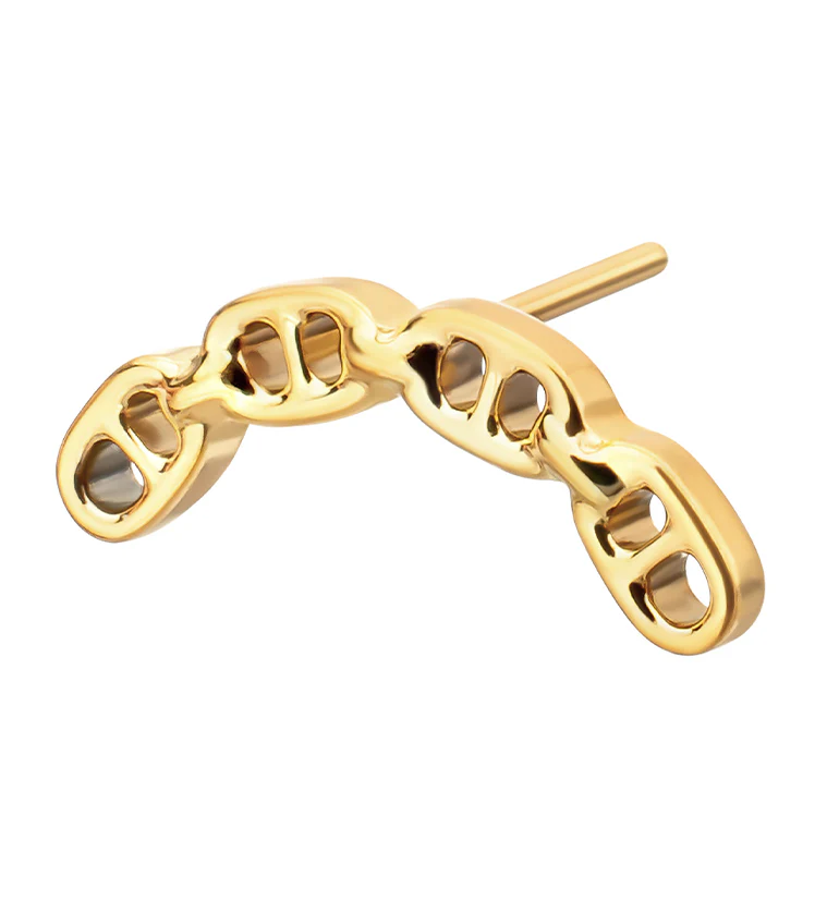 24kt Gold PVD Pop Tab Chain Titanium Threadless Top - Image 2