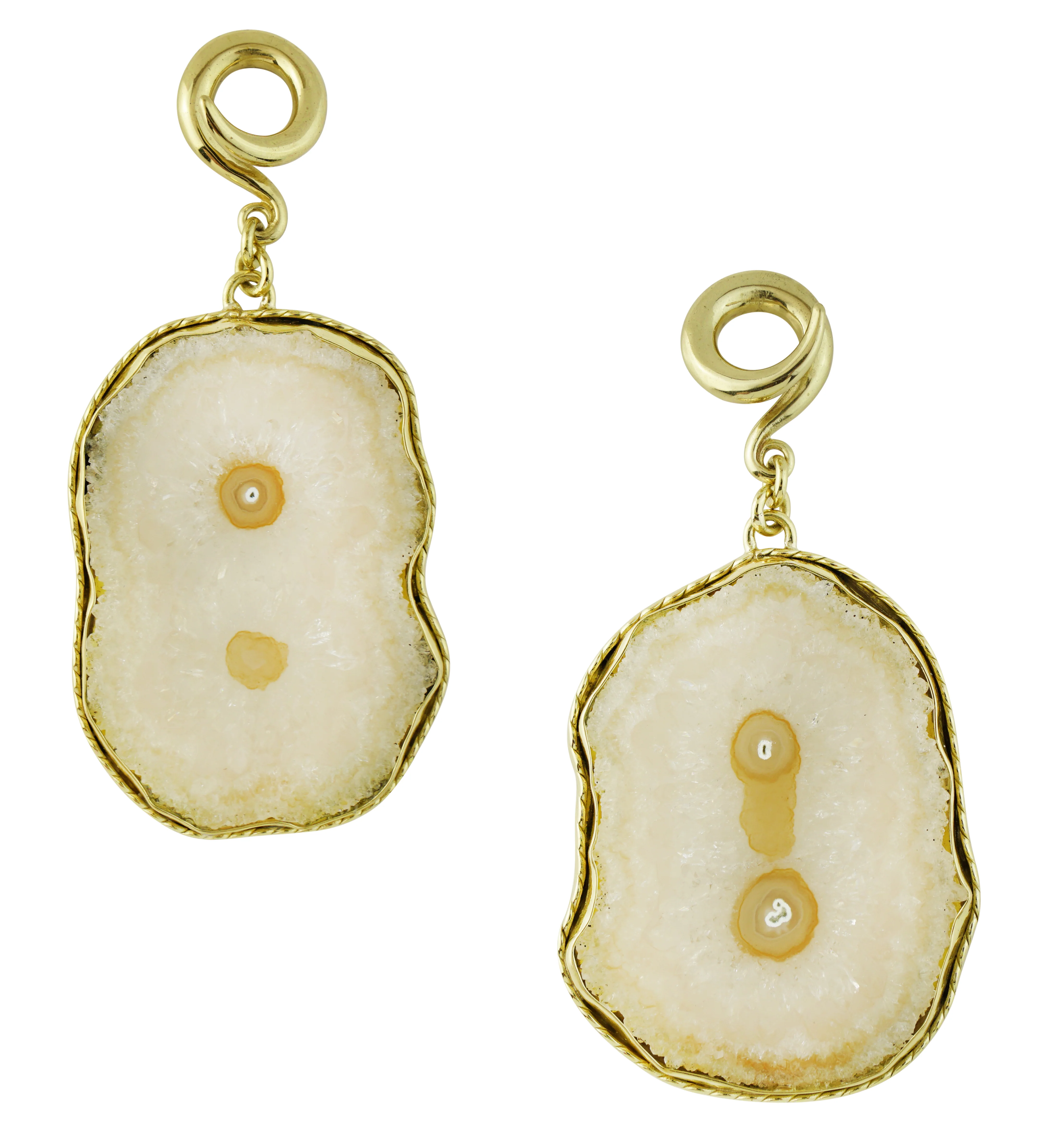 Amethyst Stalactite Brass Ear Weights Version 17