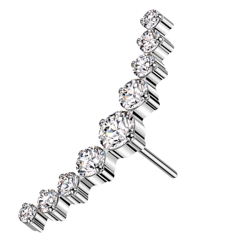Arc Clear CZ Titanium Threadless Top