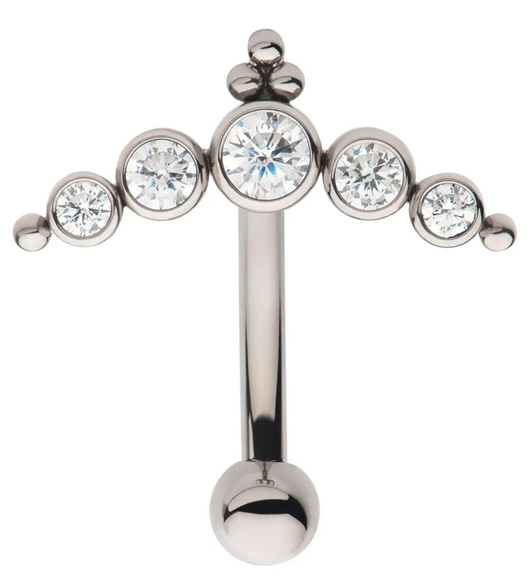 Arch CZ Internally Threaded Titanium Curved Barbell