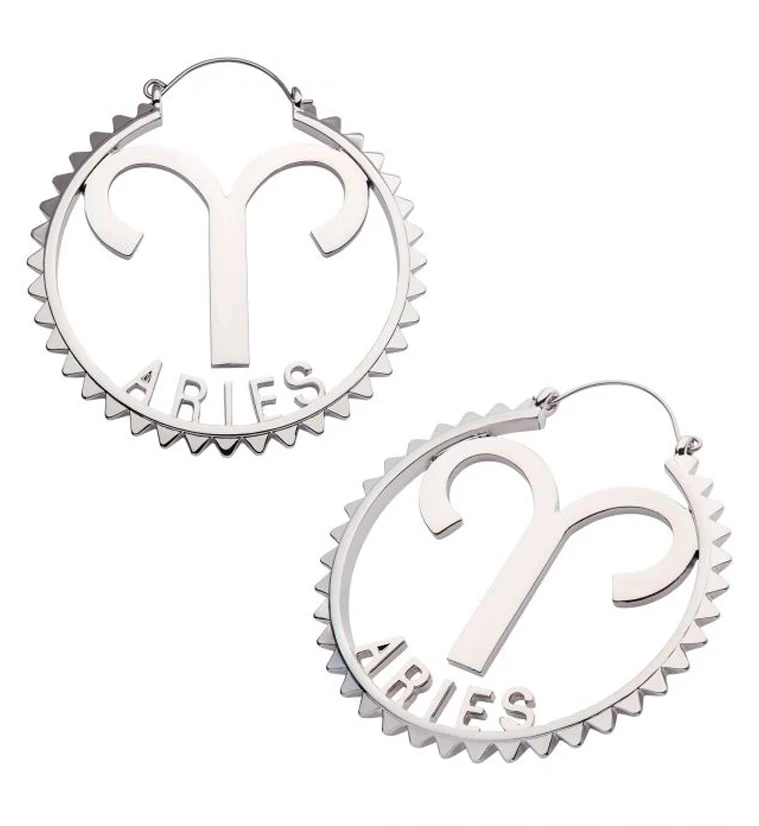 Aries Sign Plug Hoops