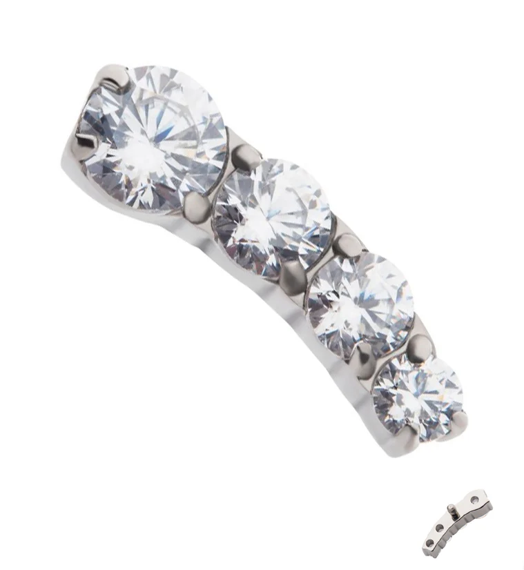Arise CZ Internally Threaded Titanium Top (Left Ear)