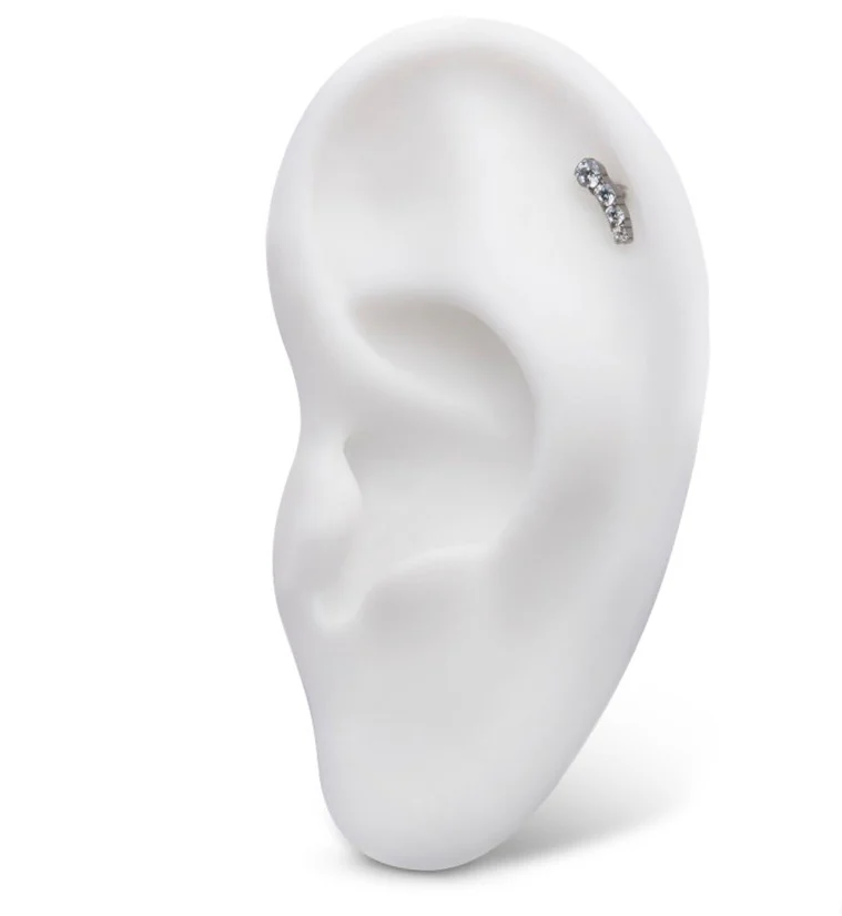 Arise CZ Internally Threaded Titanium Top (Left Ear) - Image 3