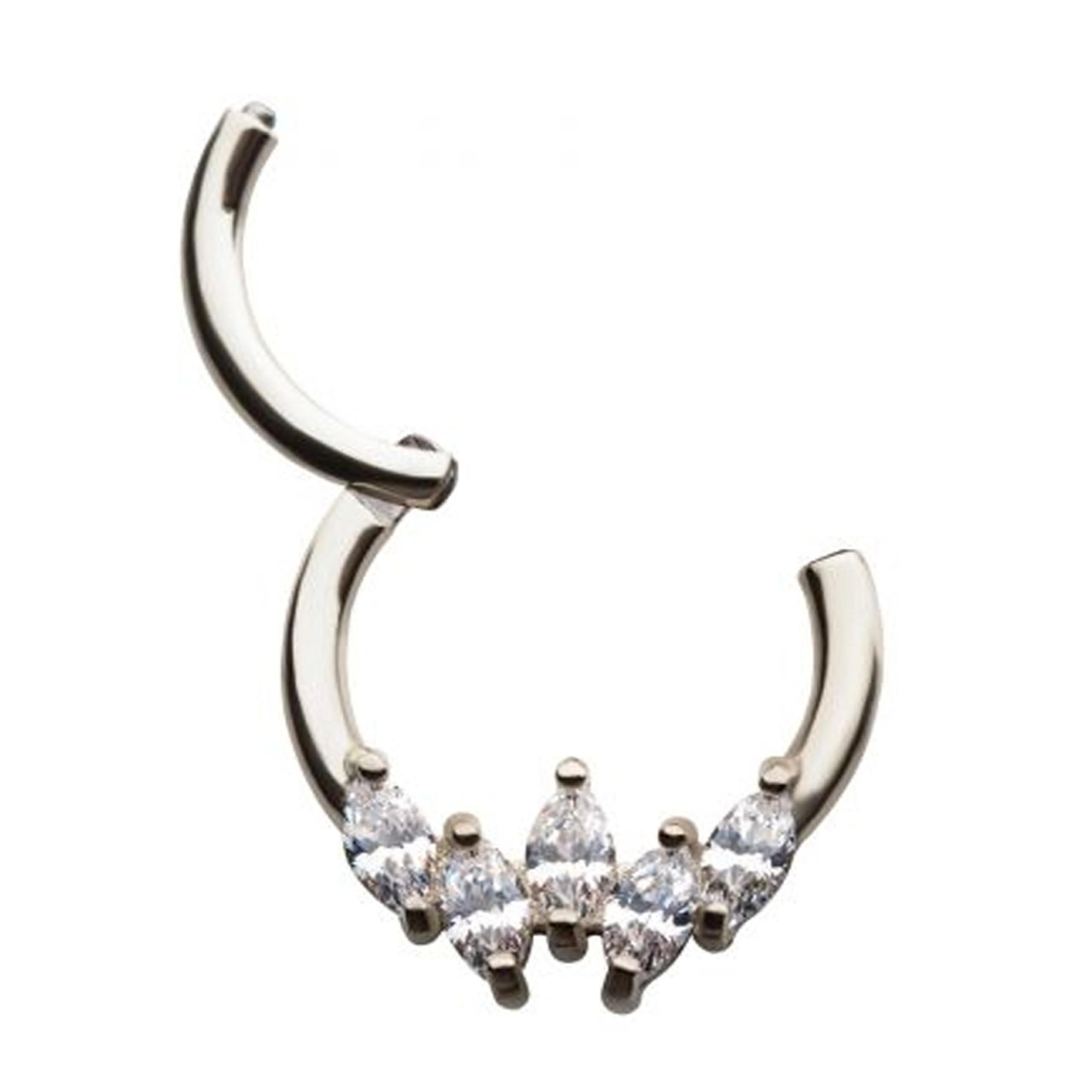 Auroral CZ Gold PVD Hinged Segment Ring - Image 2