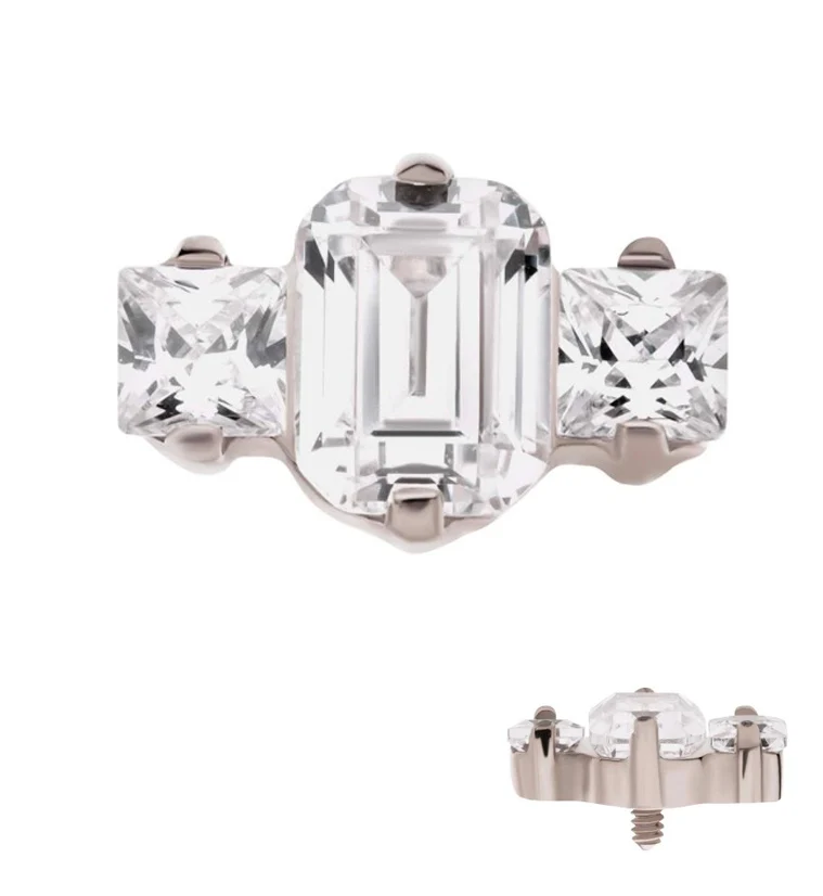 Baronial CZ Internally Threaded Titanium Top