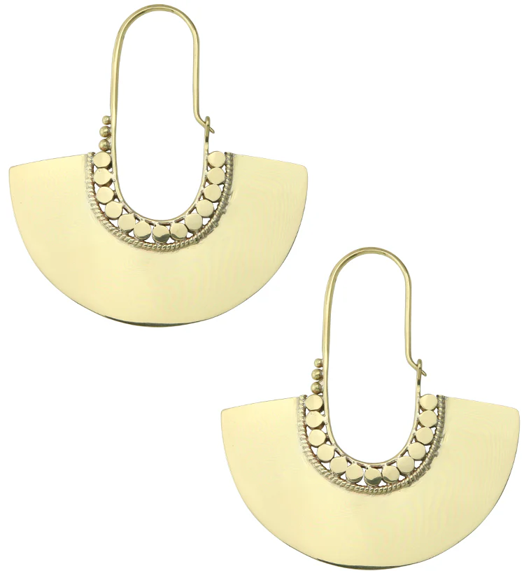 Beaded Arc Brass Hangers / Earrings - Image 3