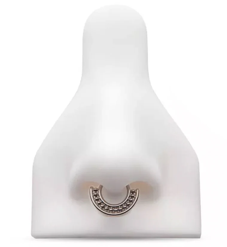 Beaded Groove Titanium Hinged Segment Ring - Image 2