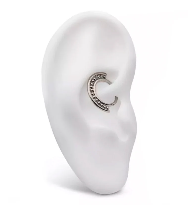 Beaded Groove Titanium Hinged Segment Ring - Image 4