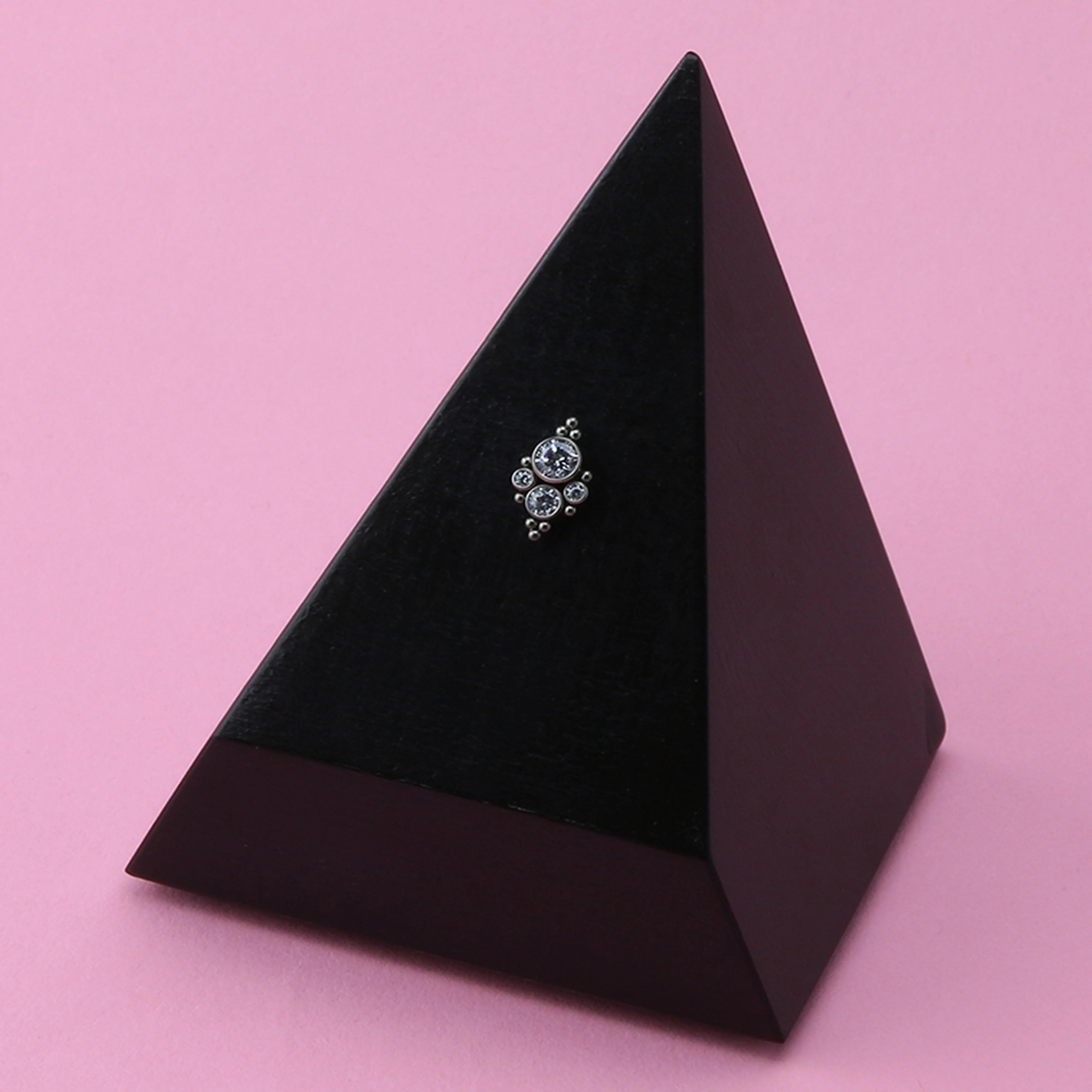 Beryl Beaded Swarovski CZ Titanium Threadless Top - Image 3