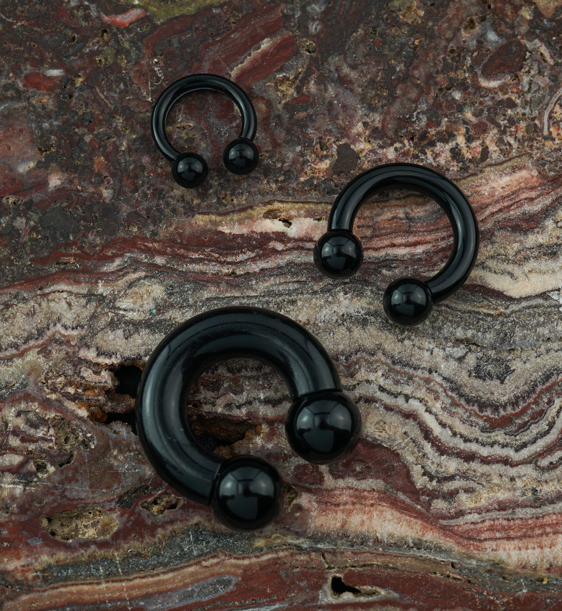 Black Acrylic Circular Barbell - Image 3