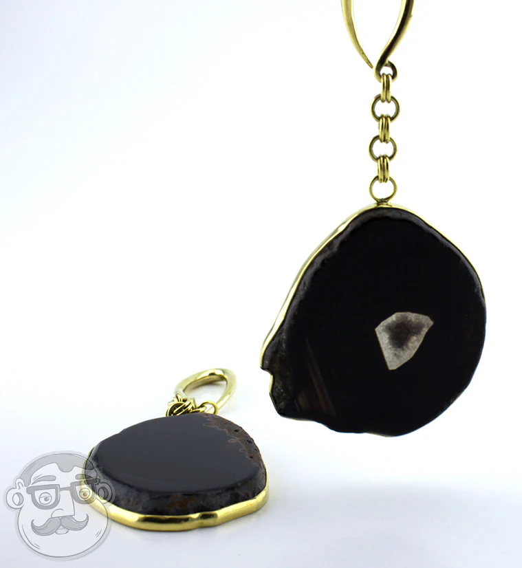 Black Agate Stone Brass Hangers - Image 2