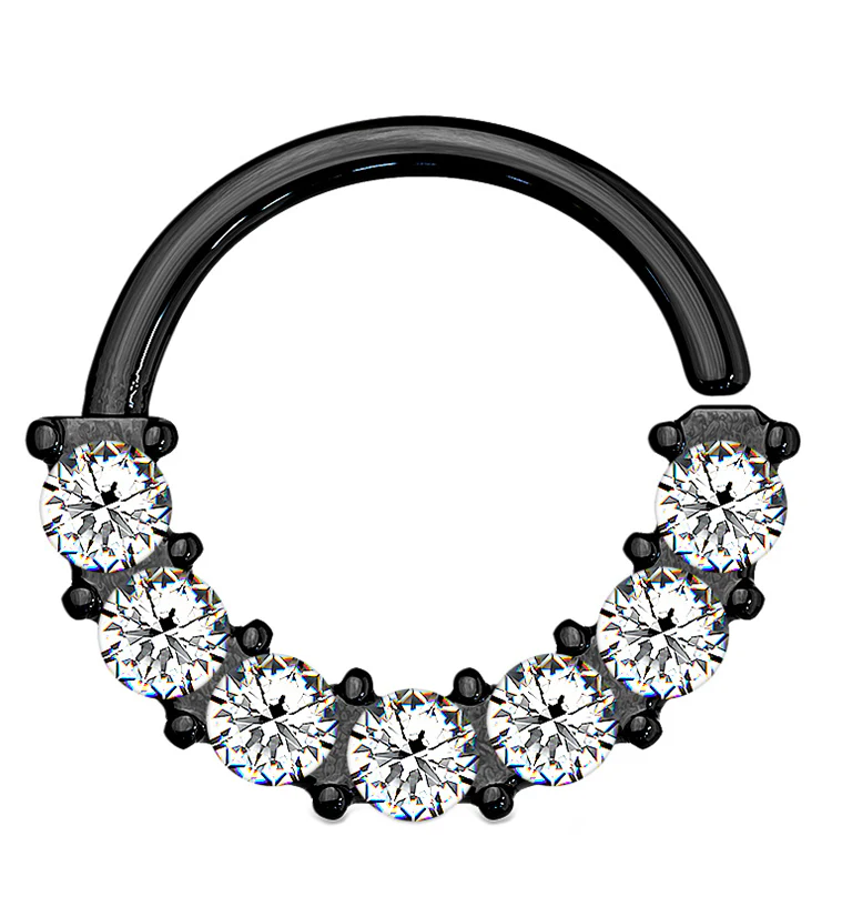 Black PVD CZ Escent Seamless Ring