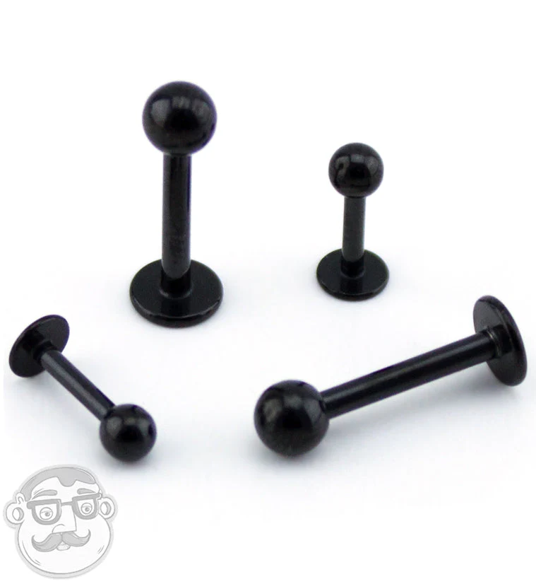 Black PVD Labret Post - Image 2