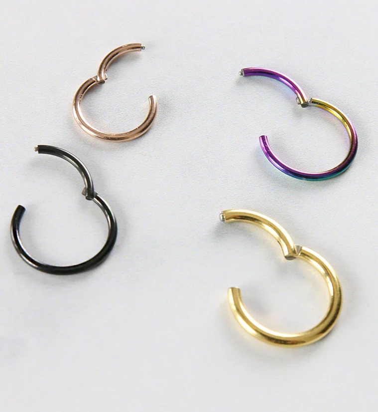 Black PVD Titanium Hinged Segment Ring - Image 3