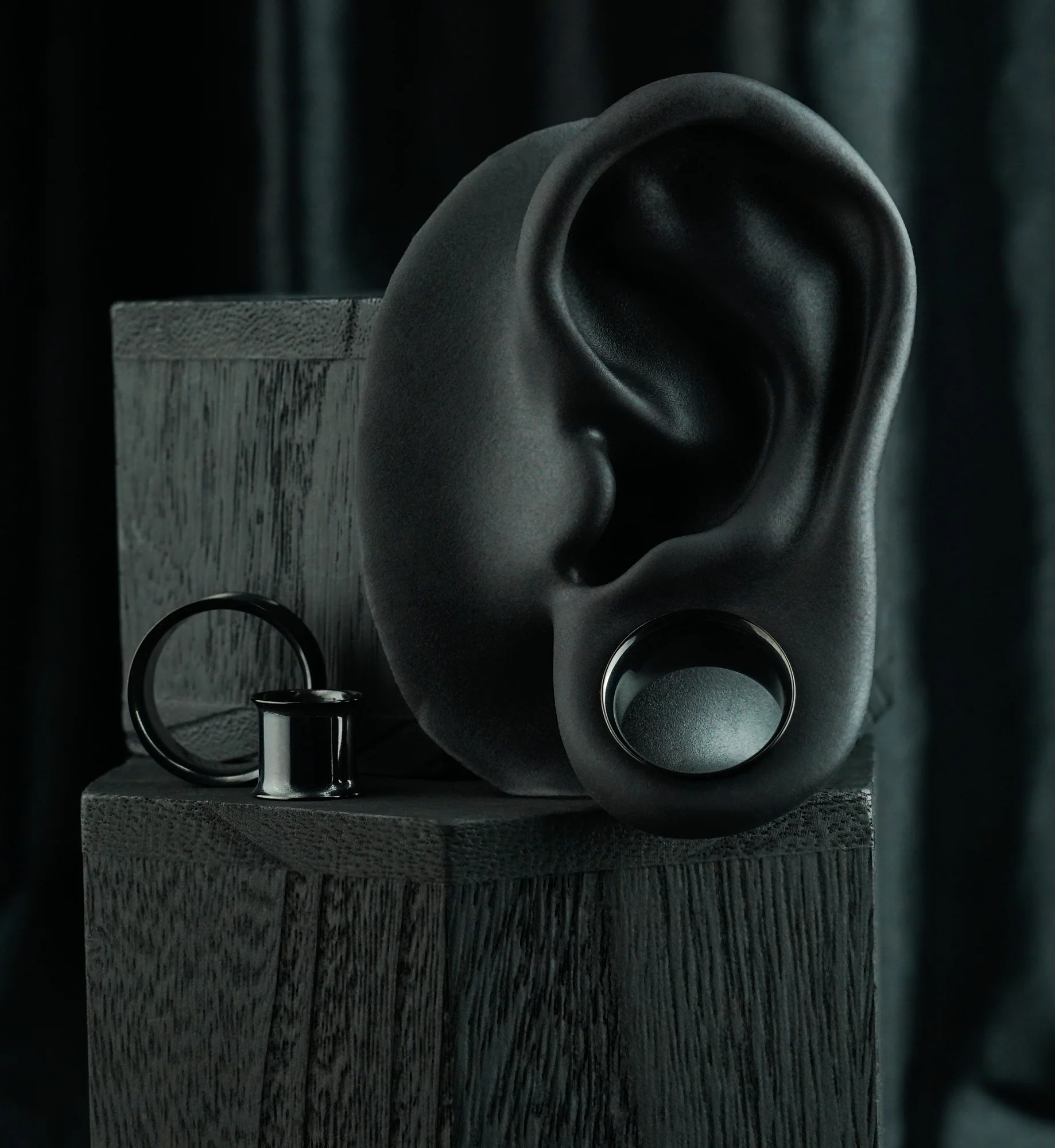 Black Stainless Steel Double Flare Tunnels - Image 2