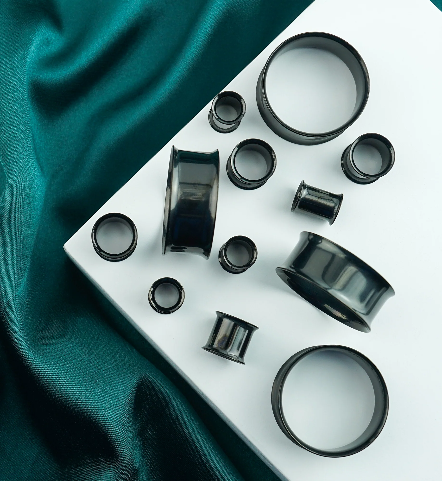 Black Stainless Steel Double Flare Tunnels - Image 4