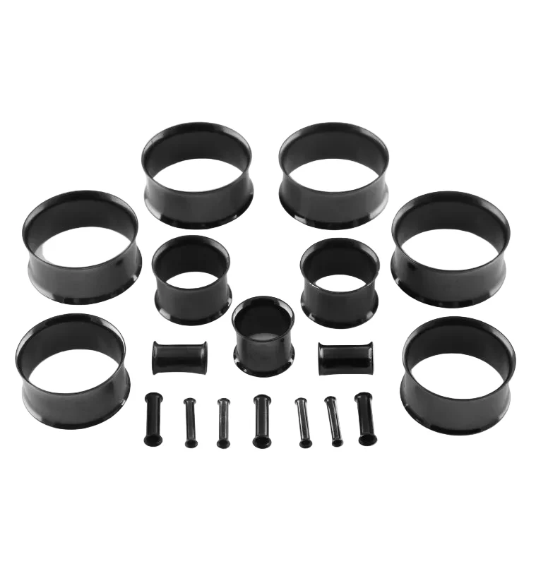 Black Stainless Steel Double Flare Tunnels - Image 5