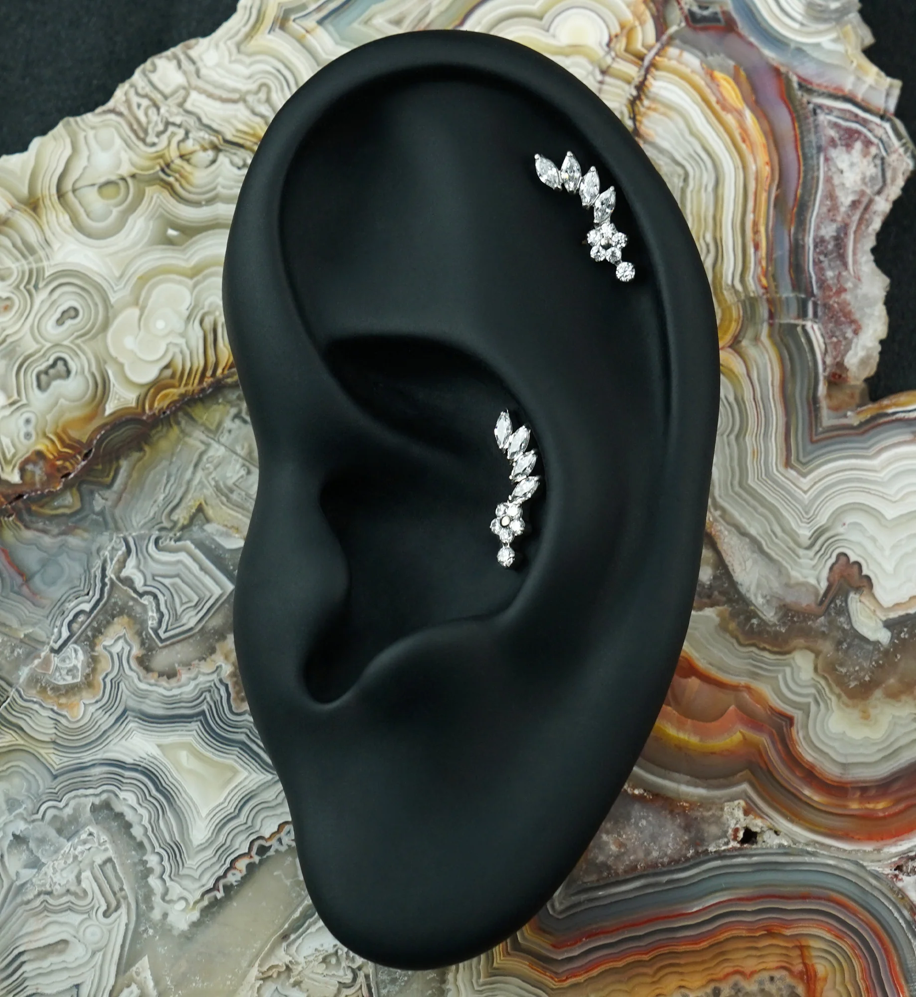 Blossom Trail CZ Titanium Threadless Top - Image 2