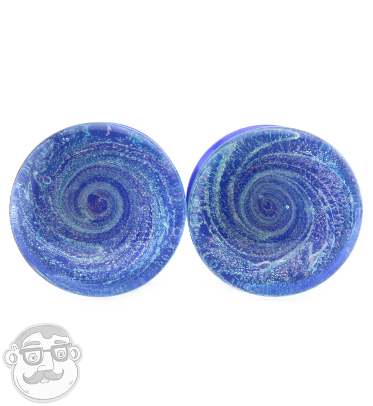Blue Cosmic Spiral Glass Plugs - Image 3