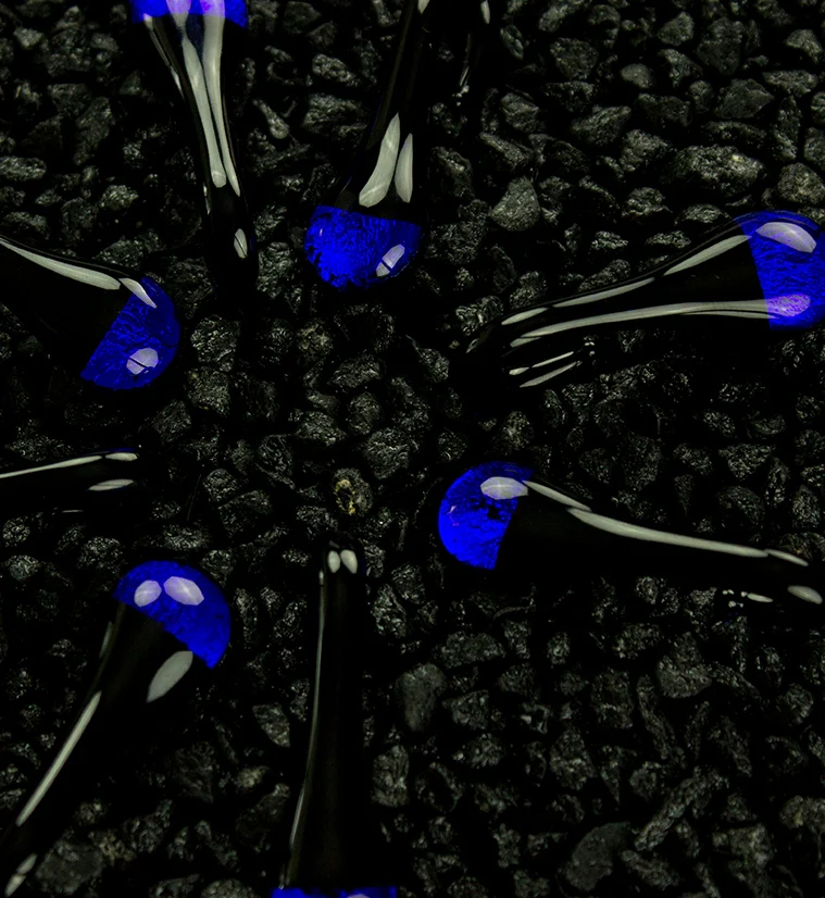 Blue Drip Glass Ear Weights - Image 4