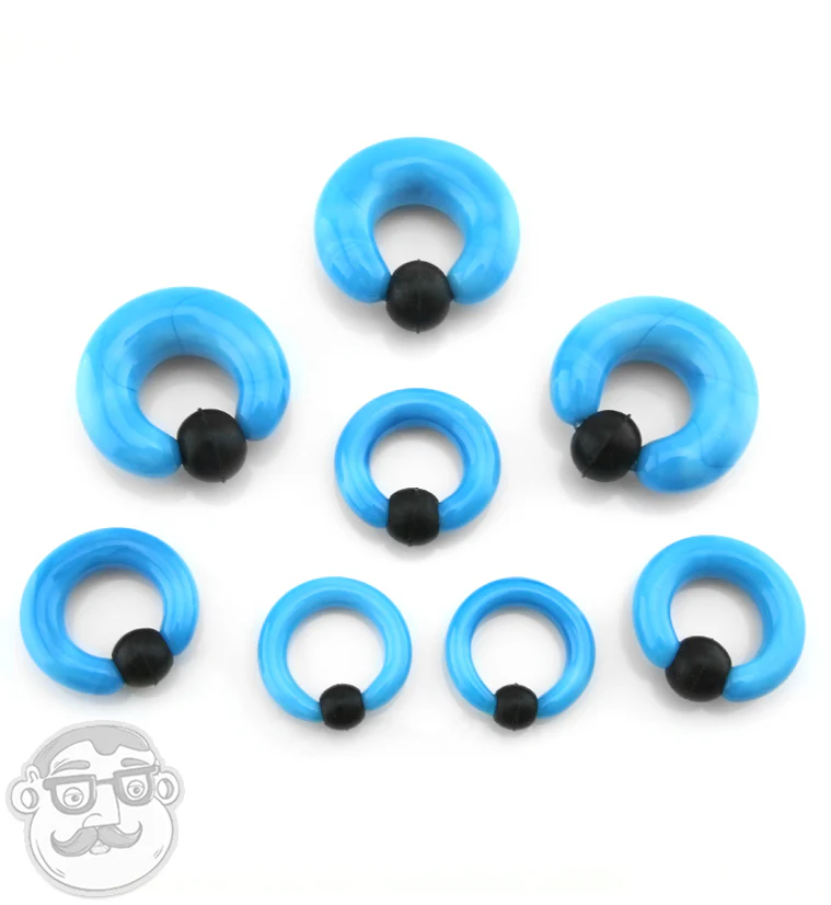 Blue Glass Captive Ring - Image 2