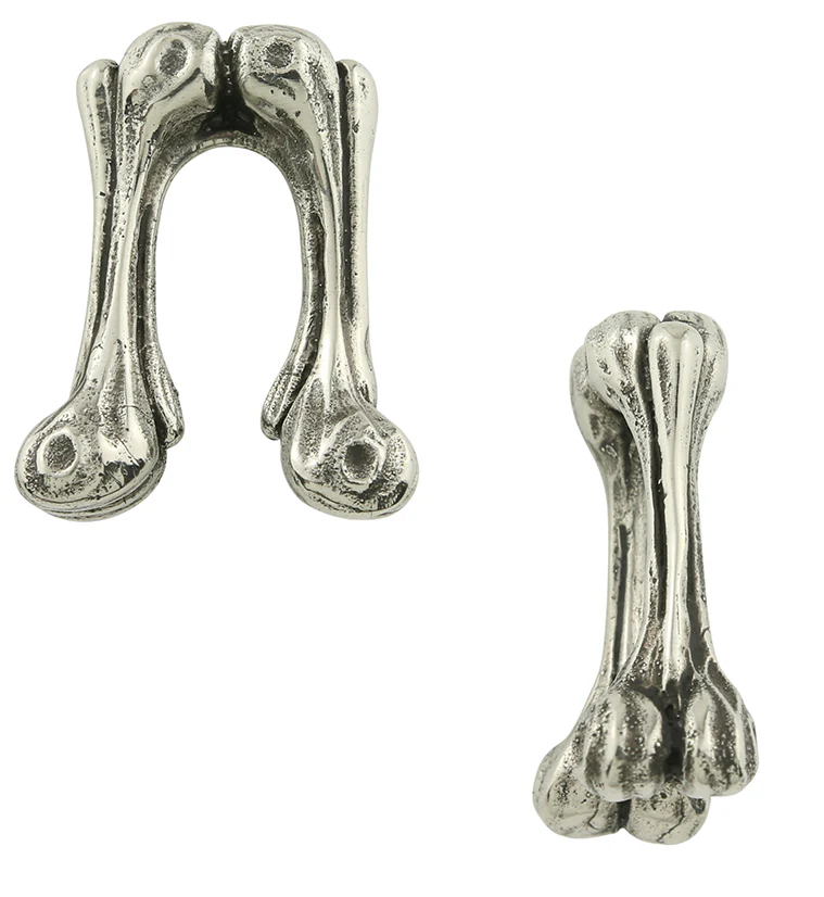 Bone Joint White Brass Ear Weights - Image 3