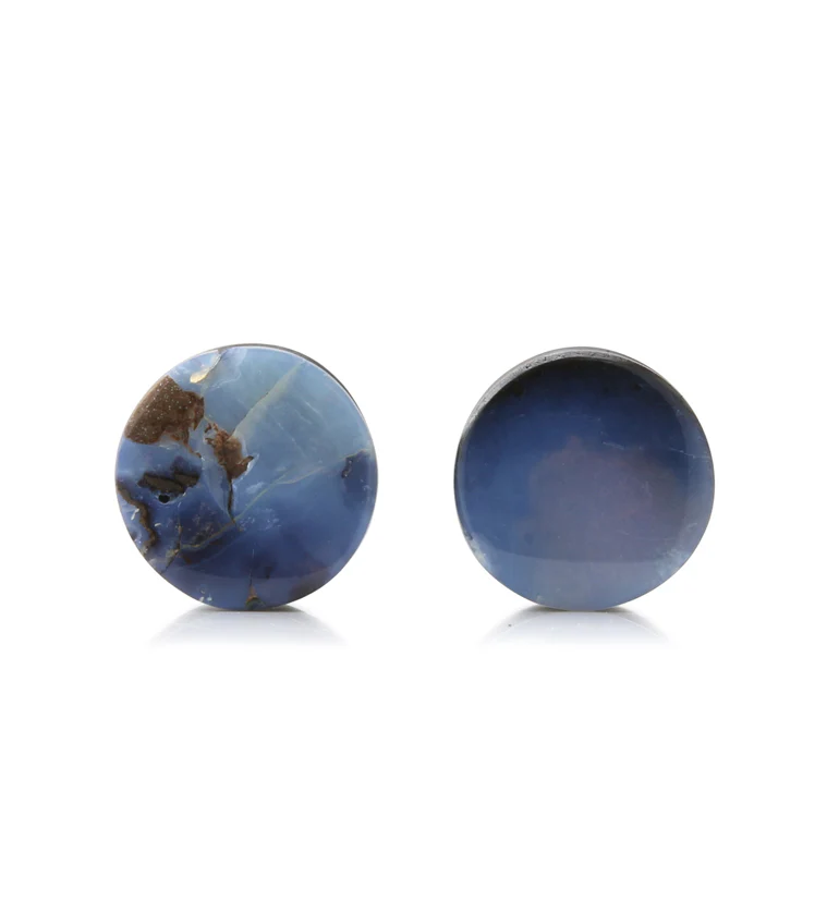 Boulder Opal Stone Plugs 1/2" (12mm) Version 7